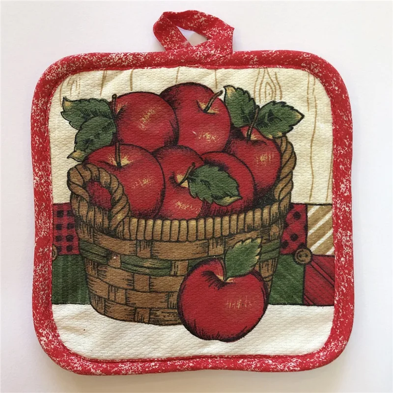 5 Stück/Packung 16,5x16,5cm Quadratische Näh-Baumwoll-Topfuntersetzer Hitzebeständige Topfuntersetzer Tischsets Küchen-Backzubehör – Detail 5
