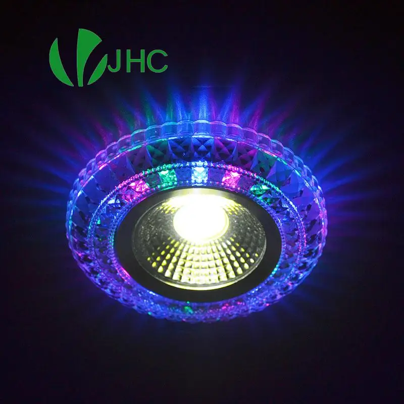 

COB LED Downlight Colorful Panel Light RGB 3W 110V 220V Recessed Lamp Fixture For Halogen Lamp Decoration Purple Spot light