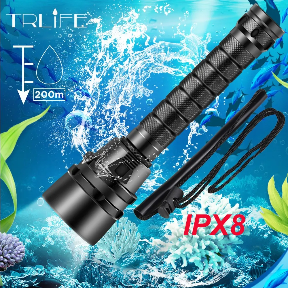 IPX8 Waterproof Professional Diver Light Powerful 3000000LM led Scuba Diving Flashlight LED Underwater  300M Torch Lamp Lanterna