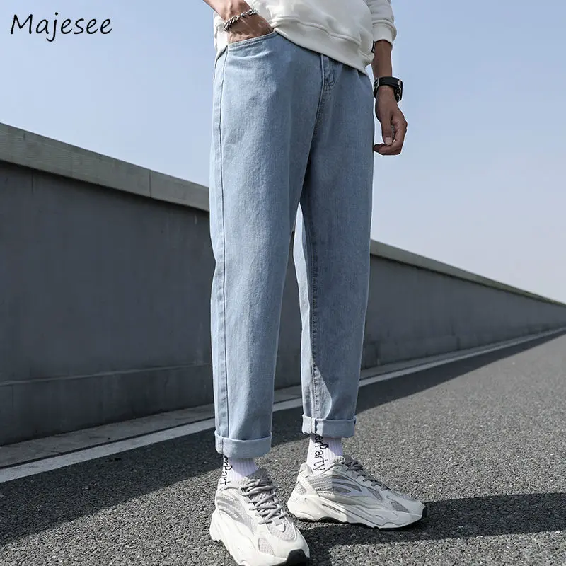 

Men Jeans Male Trousers Simple Design High Quality Cozy All-match Students Daily Casual Korean Fashion Ulzzang Ins Plus Size 5XL