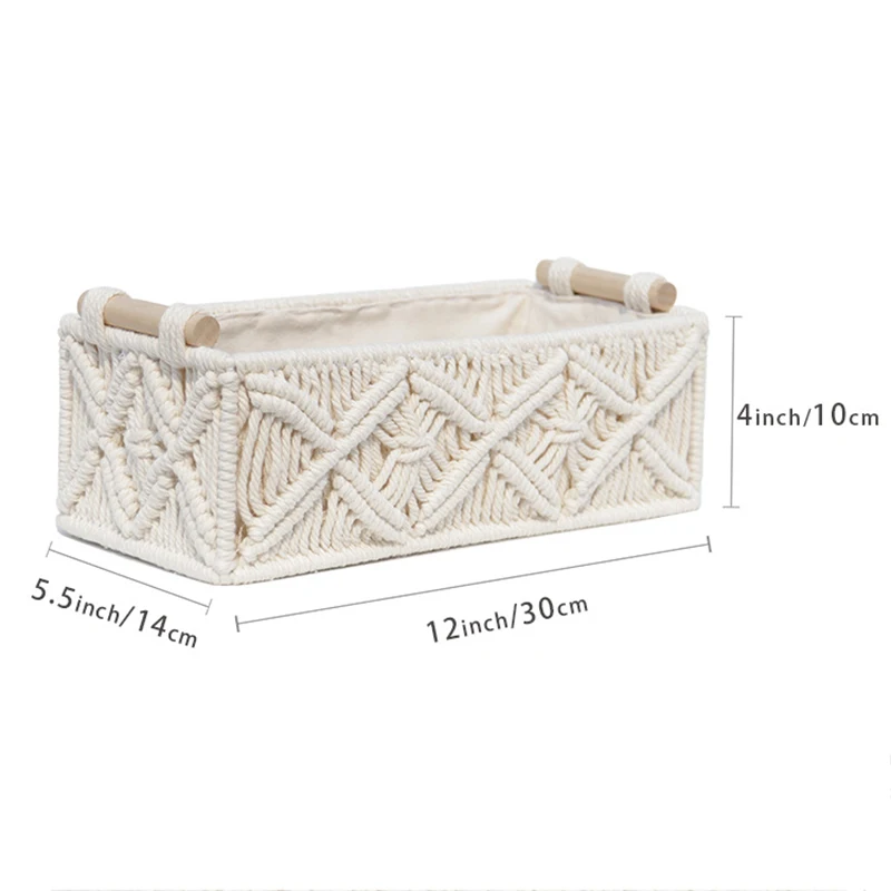 Woven Cotton Rope Storage Basket Multifunctional Tissue Box Vintage Decoration For Kitchen Living Room Bathroom Органайзер