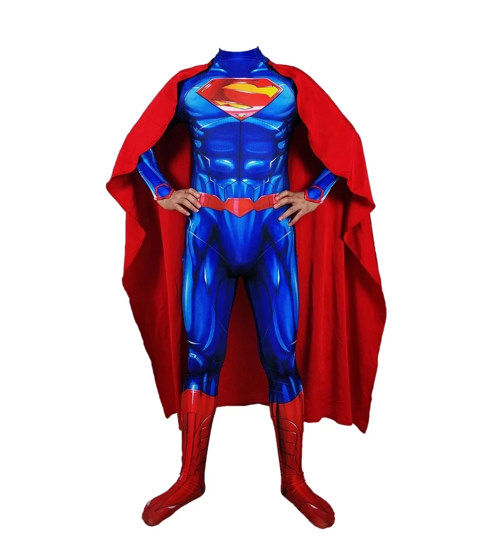 Blu nuovo 52 Clark Costume Cosplay supereroe uomo tuta ragazzi Zentai tute Halloween tuta adulti bambini