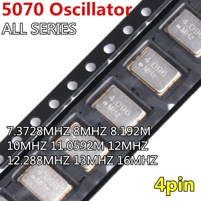 5pcs OSC 5070 crystaloscillator 4pin oscillator 5*7mm  18.432M 20MHZ 22.5792MHZ 24MHZ 24.576MHZ 25M 26MHZ 27MHZ 30MHZ 32MHZ