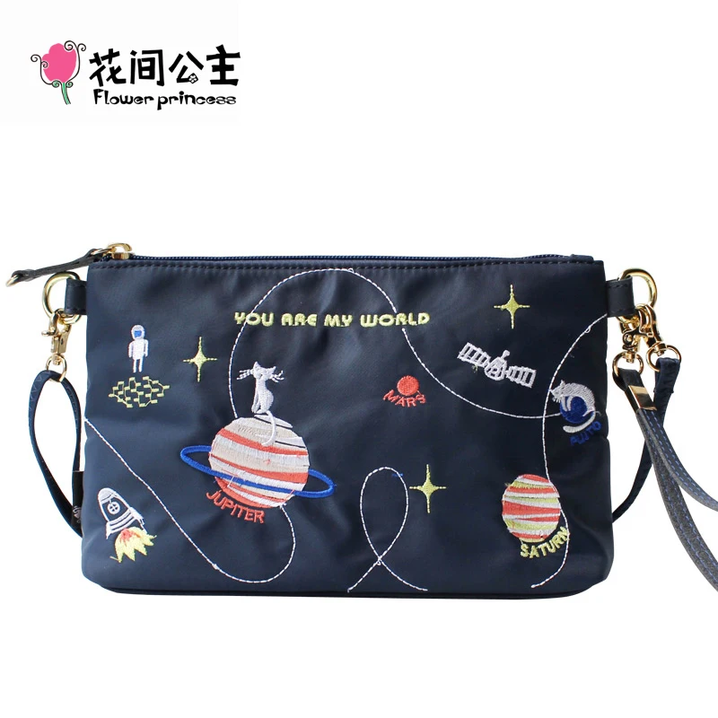 Flower Princess Brand New Animal Planet Embroidery Shoulder Bags Teenage Girl Crossbody Messenger Bag Hand Bags Bolsa Feminina