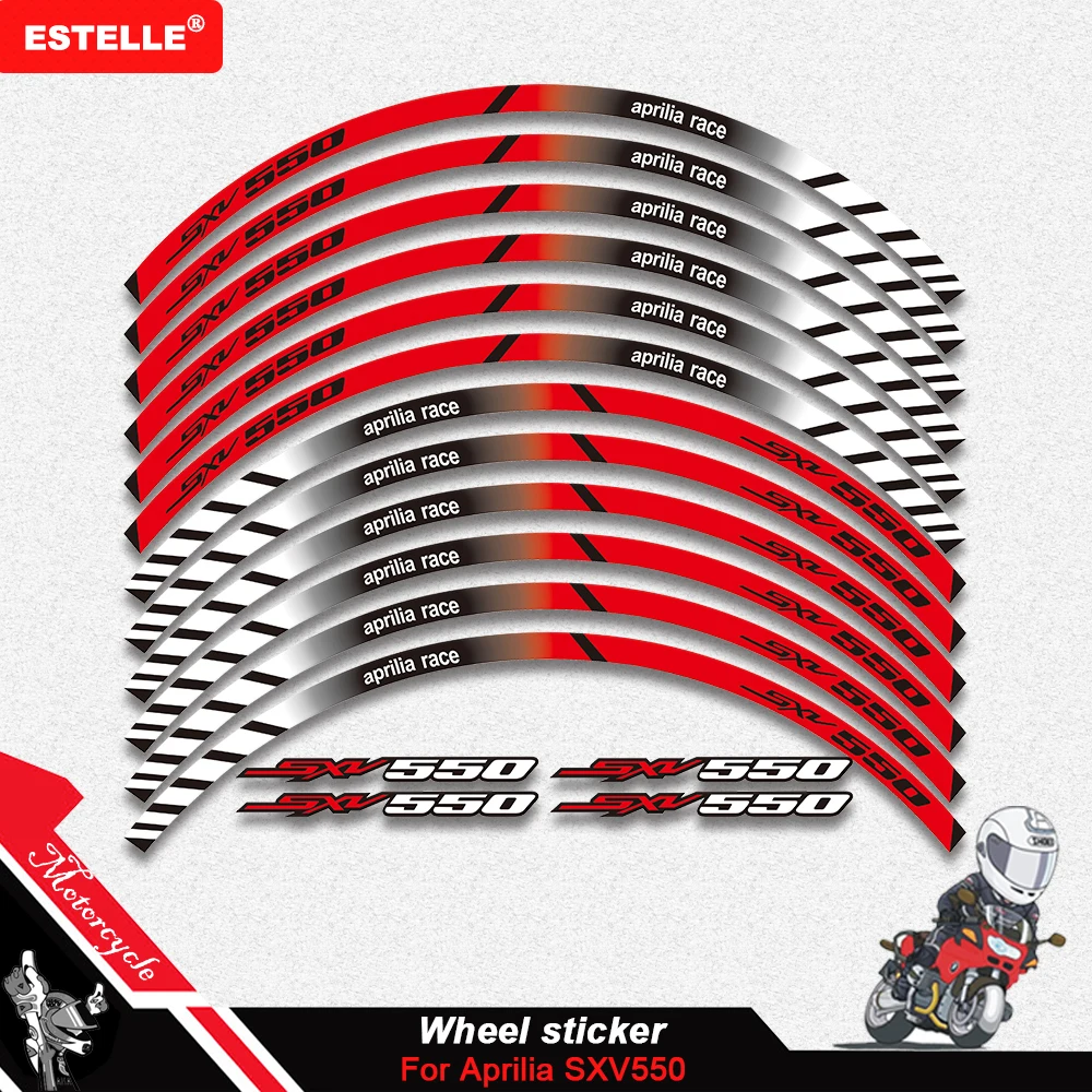 

New Sell Motorcycle Rim stripes Decals 17 inch Wheel Sticker Reflective Tape for Aprilia SXV550 SXV 550