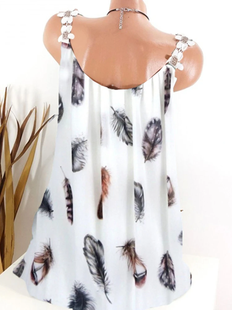 New ladies T-shirt vest T-shirt tops fashion printing sleeveless bottoming shirt