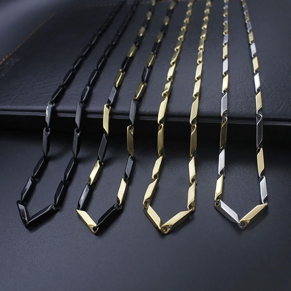 Fashion Titanium Steel  Melon Seeds Stainless Steel Necklace Jewelry Couple Models Elegant Black Necklace Hot Sale