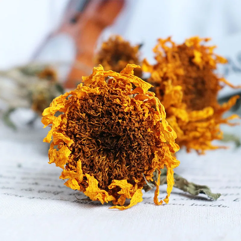 5PC Dried Sunflower Natural Flowers Vintage Farmhouse Home Decor Outdoor Garden Table Decoration and Accessories Party Backdrops