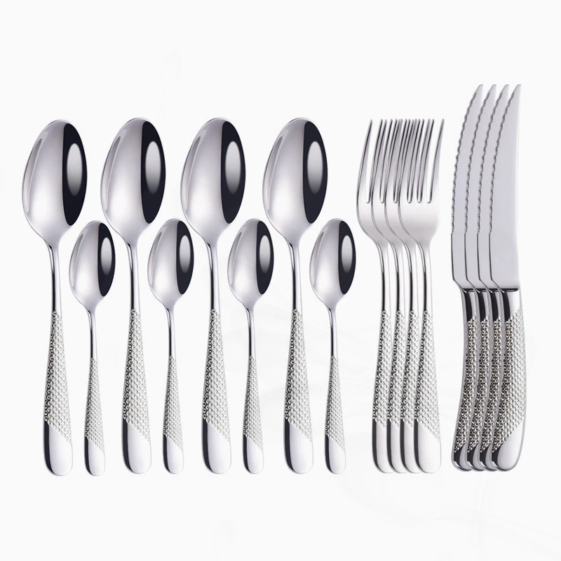 Gold Cutlery Set 16 Piece Gold Cutlery Spoon Tableware Forks Knives Spoons Stainless Steel Dinnerware Set Silverware Kitchen