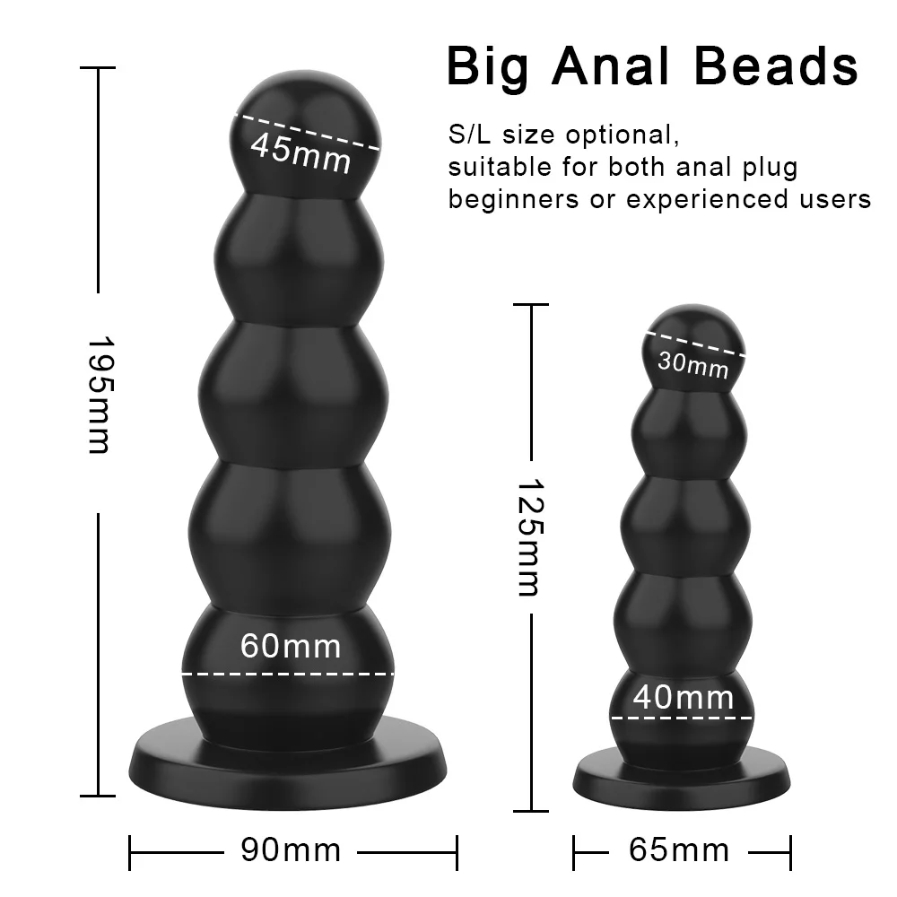 Big Dildos Liquid Silicone 5 Beads Butt Plug Strong Suction Cup Sex Toys for Women Men Female Male Masturbator Anal Plugs