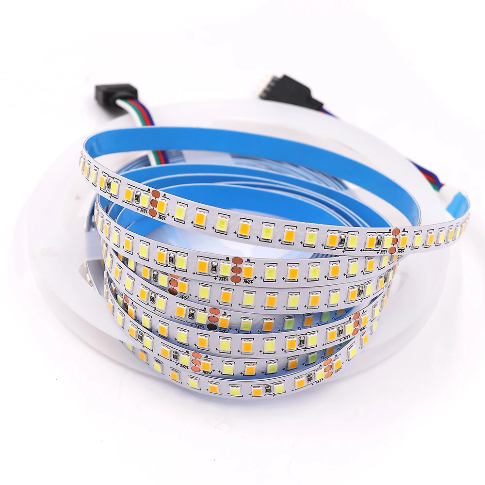 5M CCT Led Strip Light 24V DC 2835 SMD 180LEDs/M Warm White+ White Pixel Strip Flexible LED Tape Home Decoration 8MM PCB New