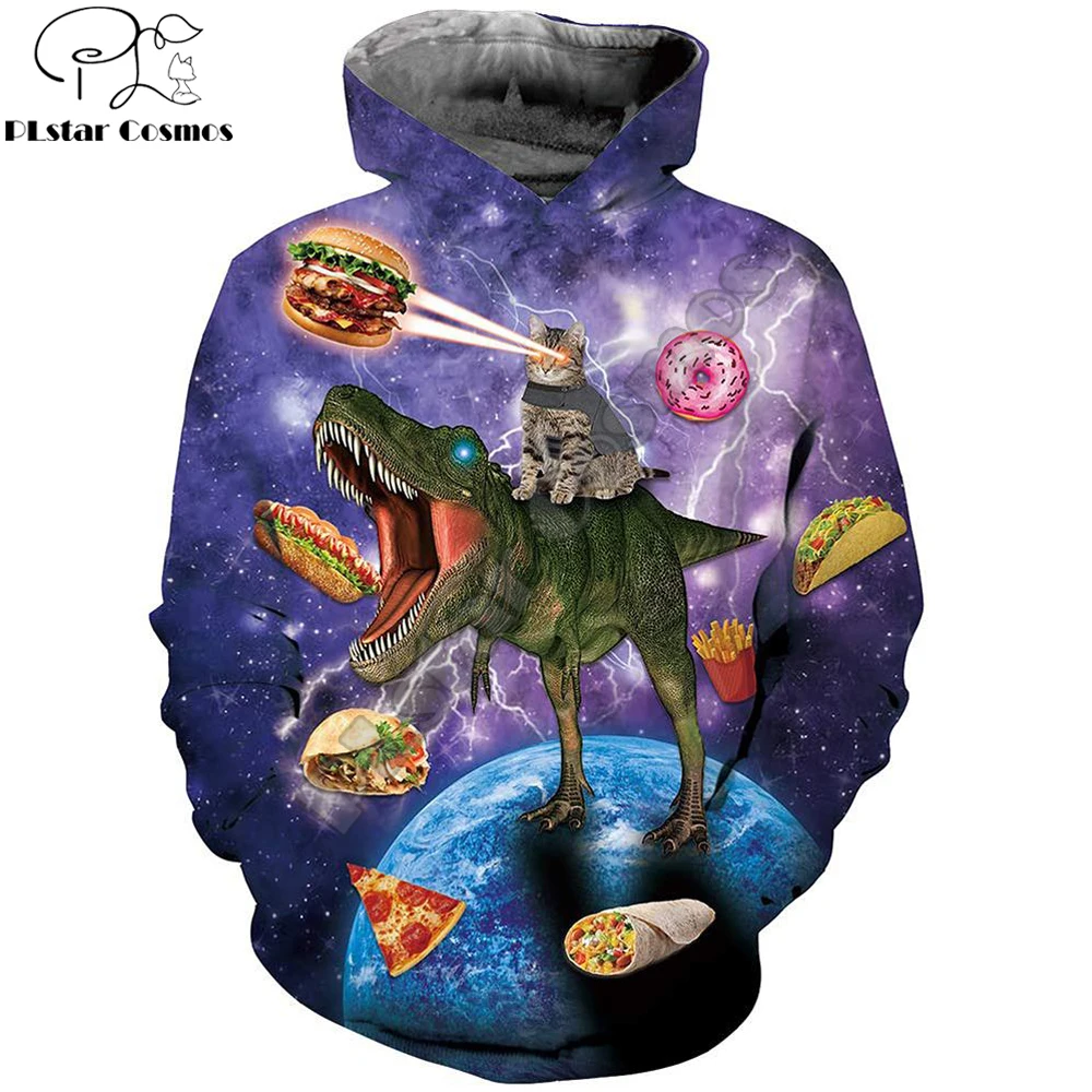 

Galaxy Cat Riding Dinosaur 3D Printed Mens autumn Hoodie Fashion Unisex Casual Pullover Streetwear Jacket Tracksuits 10 styles