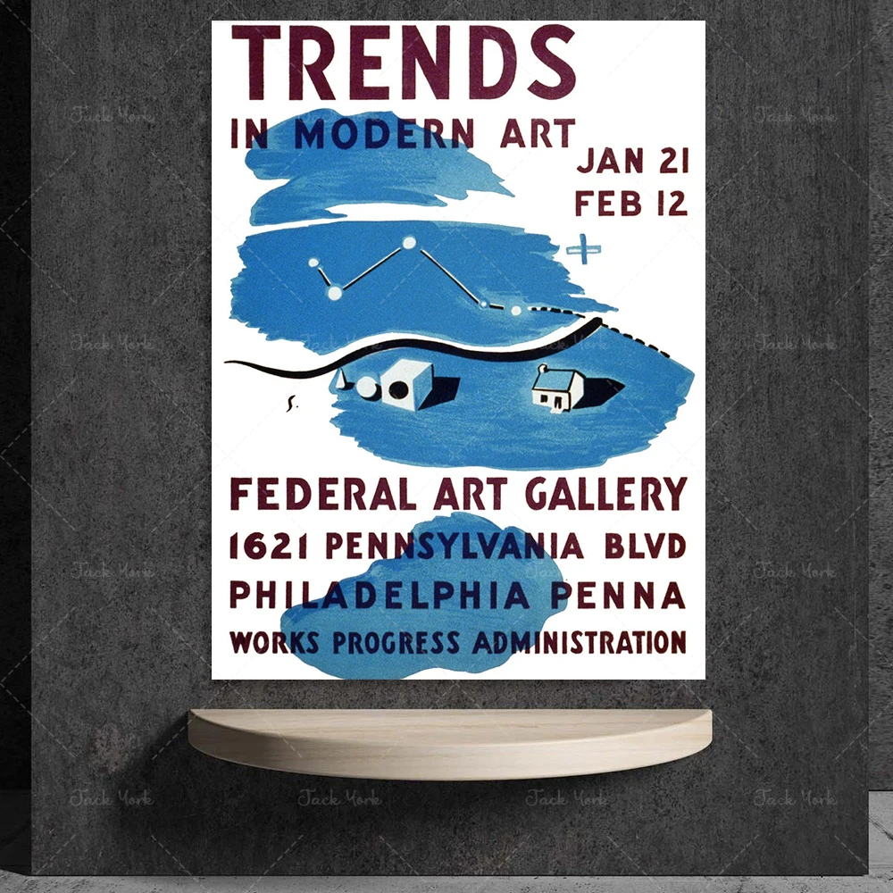 Vintage Art Print - Trends in Modern Art Exhibition Poster, Art Gallery Poster or Canvas Print