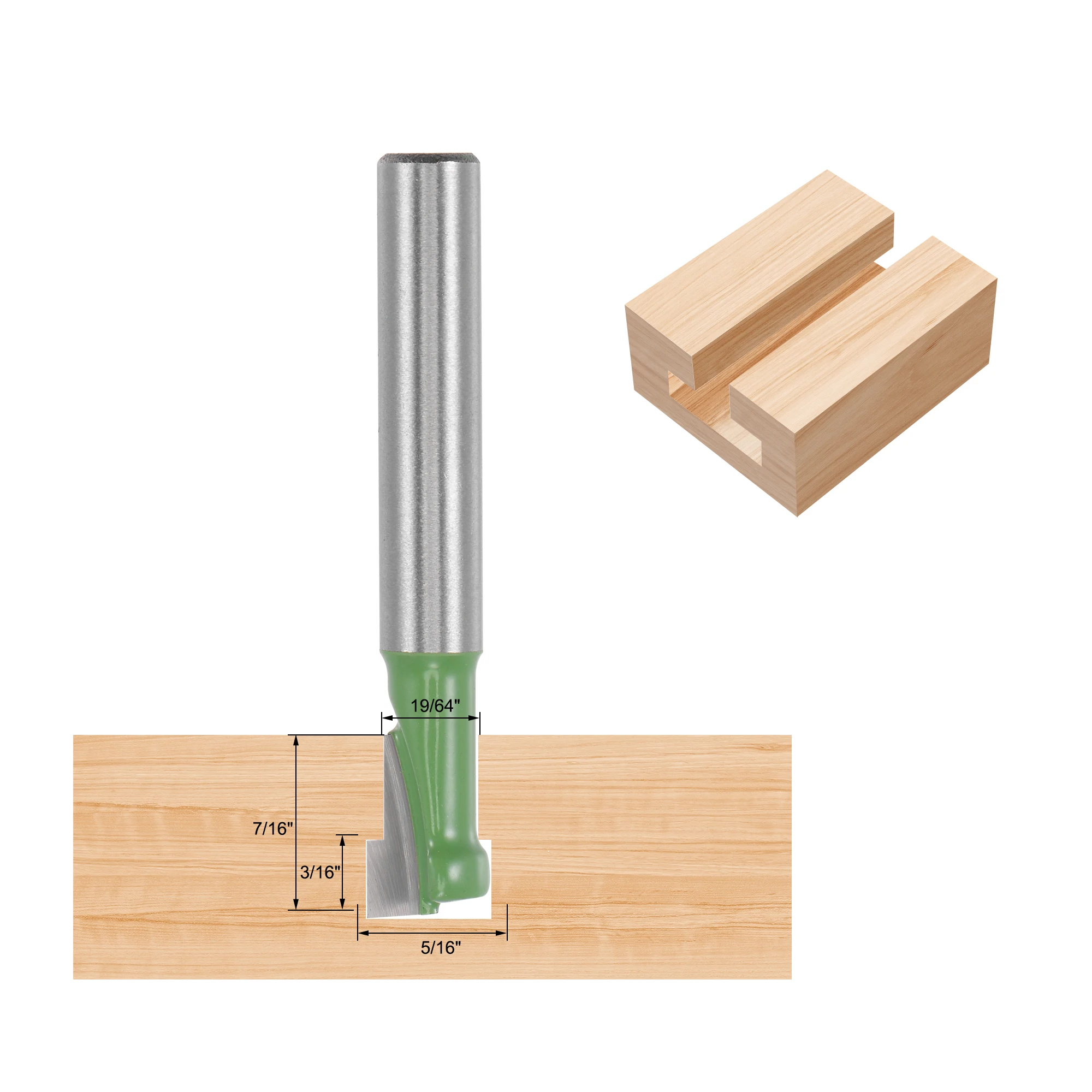 Uxcell 1/4 "shank keyhole roteador bit 5/16" diâmetro com 1/2 "a 1/4" adaptador de pinça roteador, carboneto derrubado moagem de madeira