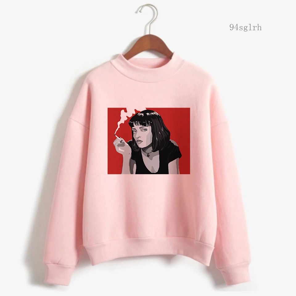 Pulp Fiction film z nadrukiem bluza z kapturem maryi panny śmieszne kreskówki bluza z grafiką kobiety Harajuku casualowe w stylu Streetwear Y2k topy kobieta