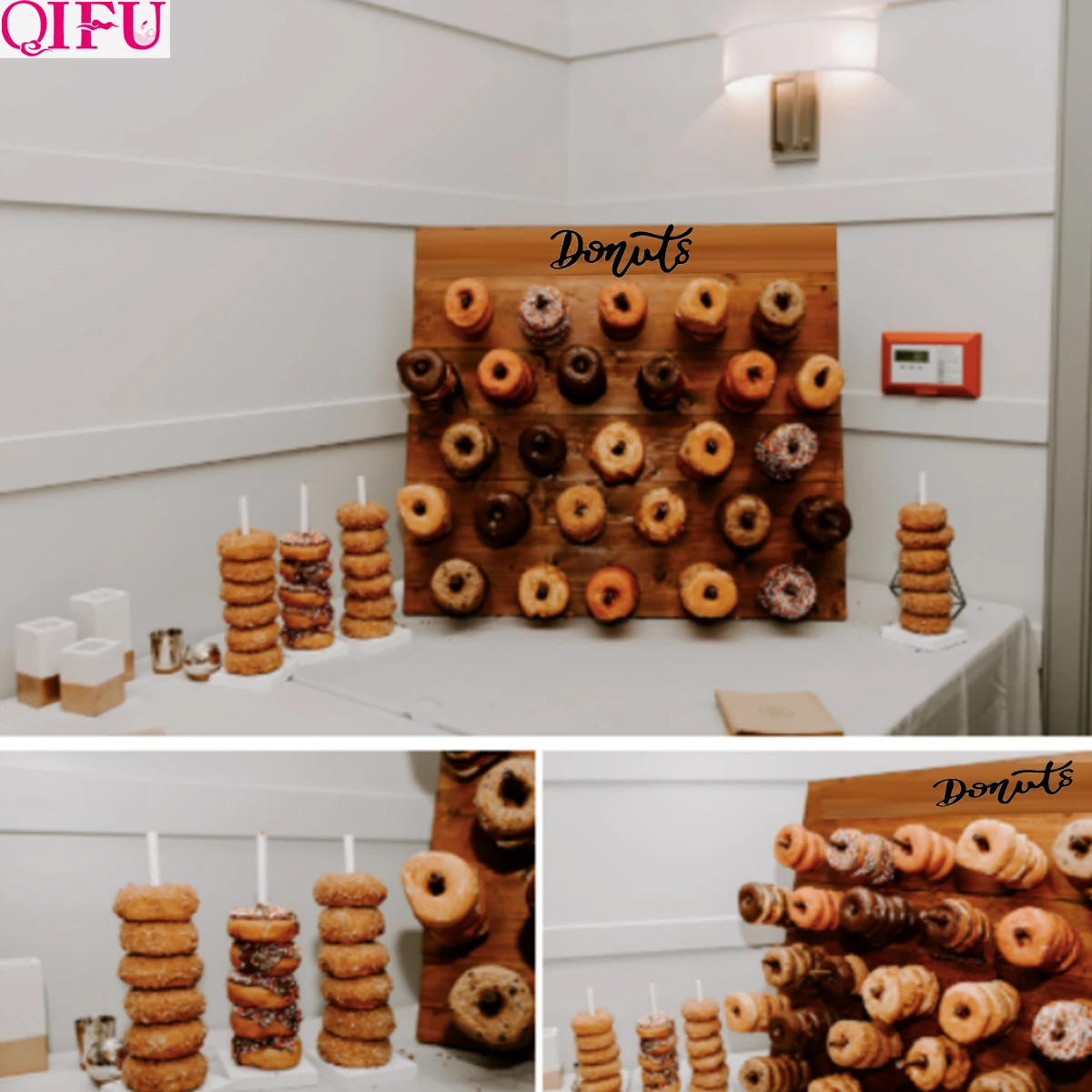 Donut Muur Houdt Snoep Zoete Kar Rustieke Houten Decor Hout Zoete Tafel Decor Verjaardagsfeestje Decor Baby Shower Donut Bar