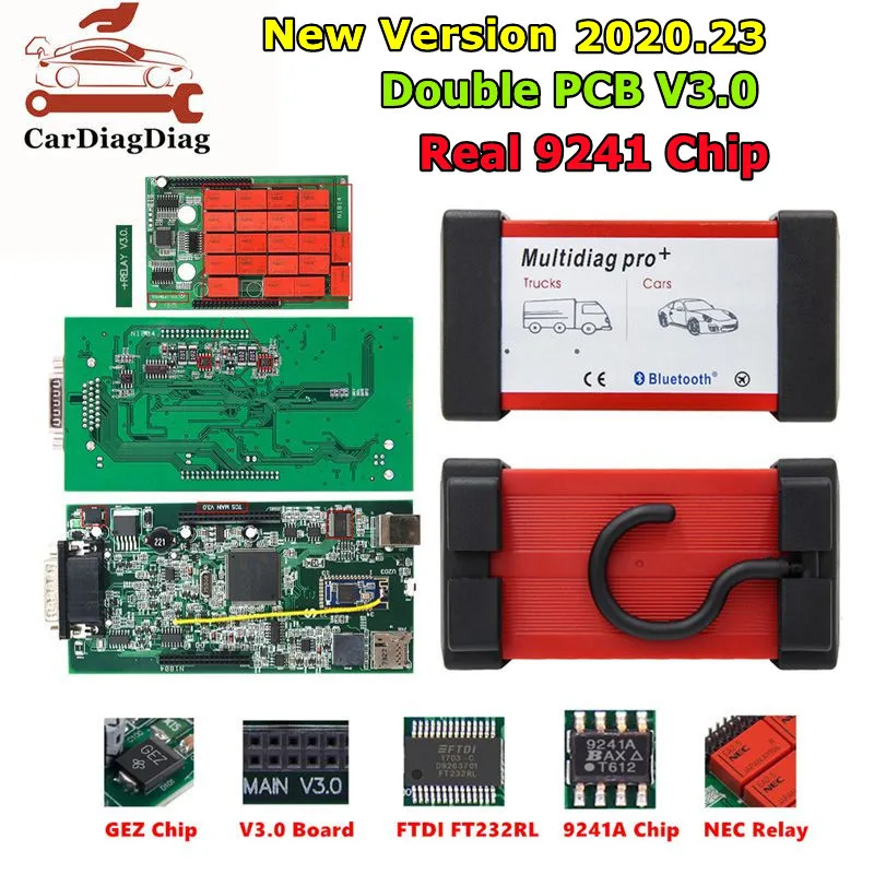 

Latest Version 2017.R3 Multidiag Pro+ VCI TCS USB BT Double PCB V3.0 Real 9241A Chips OBD2 Scanner Car Truck Diagnostic Tool