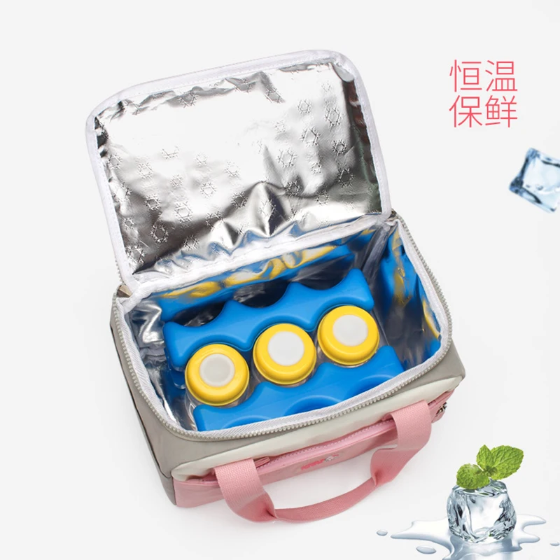 Portable Lunch Bag Women Large Capacity Multiple Pockets Insulated Lunch Box Tote Cooler Handbags Thermal Food Storage Bags 427