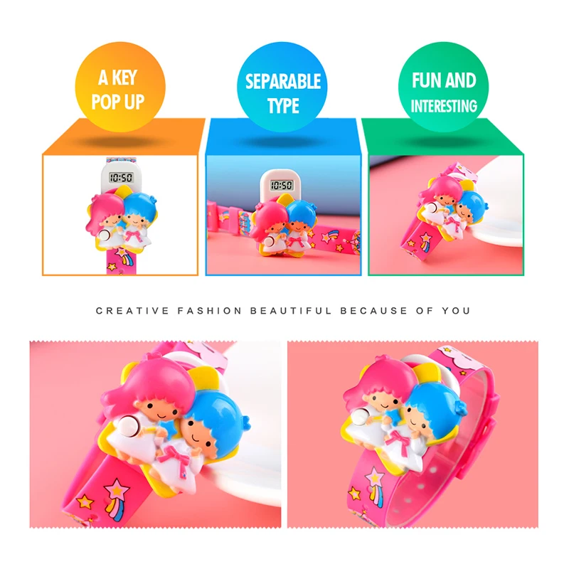 SKMEI Creative Clidren Watches Fun Angel Baby Cartoon Digital Kids Watch Waterproof 50M Boys Girls Watch 1749