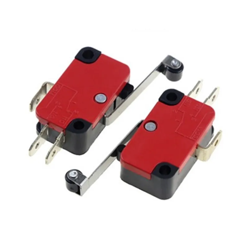 10pcs 50pcs V-156-1C25 tripod micro-switch with long wheel Push Button SPDT Momentary Snap Action Limit switch,15A travel switch