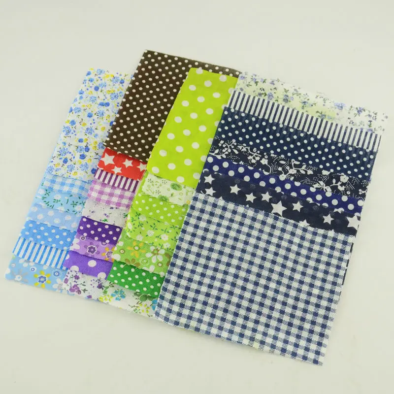 Teramila 100% dünnes Baumwoll gewebe Patchwork für Quilts, zufällige Farbe, kein Wiederholung design Tuch zum Nähen 19-50 teile/beutel 10*10 cm – Detail 3