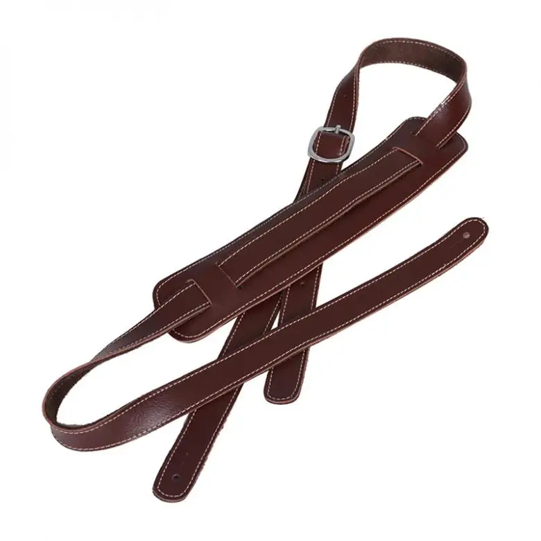 3 Colors Adjustable Genuine Leather Cowhide Guitar Strap for Acoustic Electric Guitar Bass