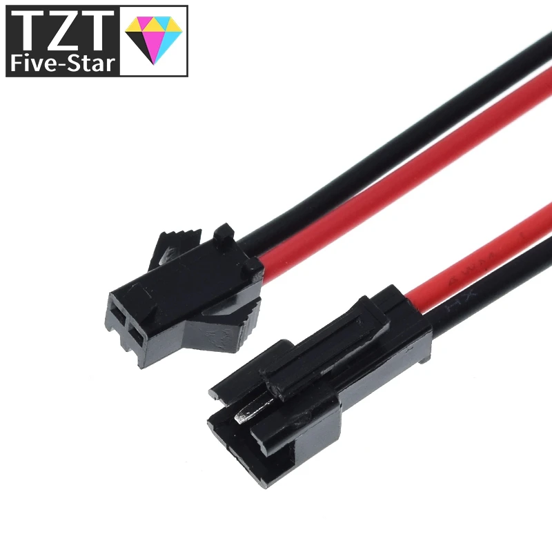 TZT 1Pairs 15cm Long JST SM 2Pins Plug Male to Female Wire Connector For diy