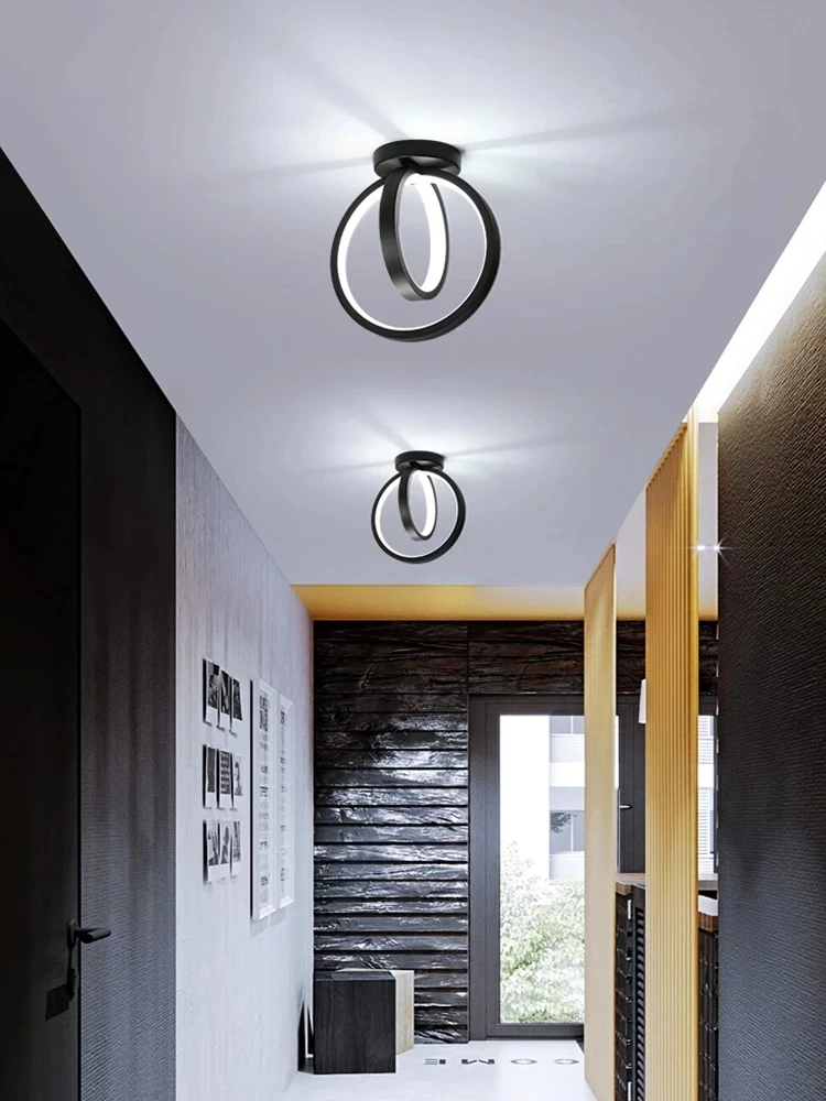 

Black Gold LED Ceiling Light Home Foyer Entrance Aisle Corridor Porch Channel Modern Cold White Warm Surface Mounted Small Lamp