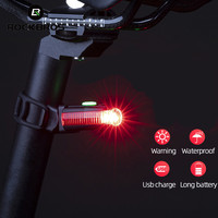 ROCKBROS Mini Bike Light Waterproof USB Rechargeable Helmet Taillight Lantern For Bicycle LED Safety Night Riding Tail Light