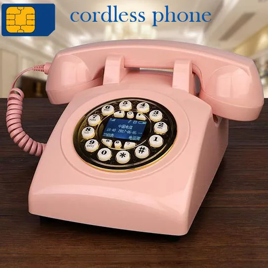 Wireless wordwide radiotelephone GSM SIM Card Fixed cell mobile antique Phone cordless retro Telephone home office hotel red