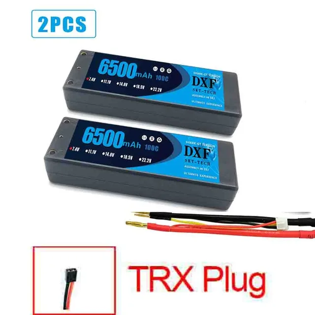 2PCS DXF Batterie Lipo 2S 7,4 V 8400mah 6500mah 5200mah 120C 100C 100C mit 4mm Hardcase für RC Evader BX Auto Lkw Truggy Buggy