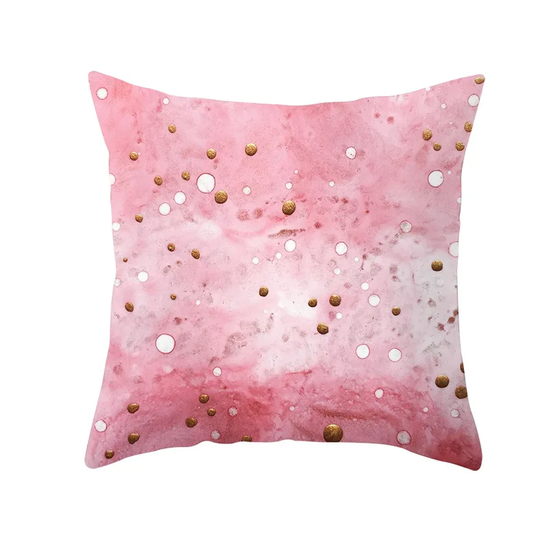 New Nordic Pink Girls Geometric Cushion Cases Cute Creative Pink Patterns Pillows Case Modern Sofa Couch Decorative Throw Pillow