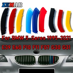 3pcs ABS Germany Flag Color Car Racing Grille Strip Trim Clip For BMW G30 F10 E60 E39 F07 F11 G31 5 Series 2021 2020 Accessories