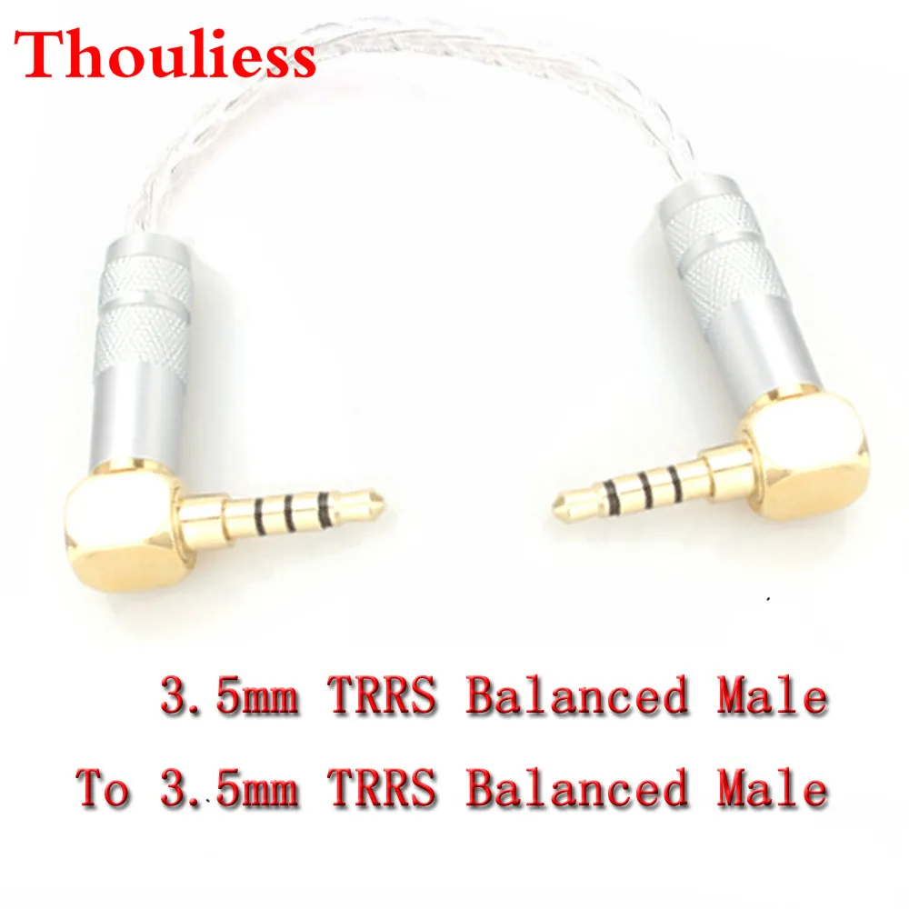 

Thouliess HIFI 3.5mm TRRS Balanced Male to 3.5mm TRRS Balanced Male Hi-End Audio Adapter 8 Cores 7N OCC Silver Plated Cable