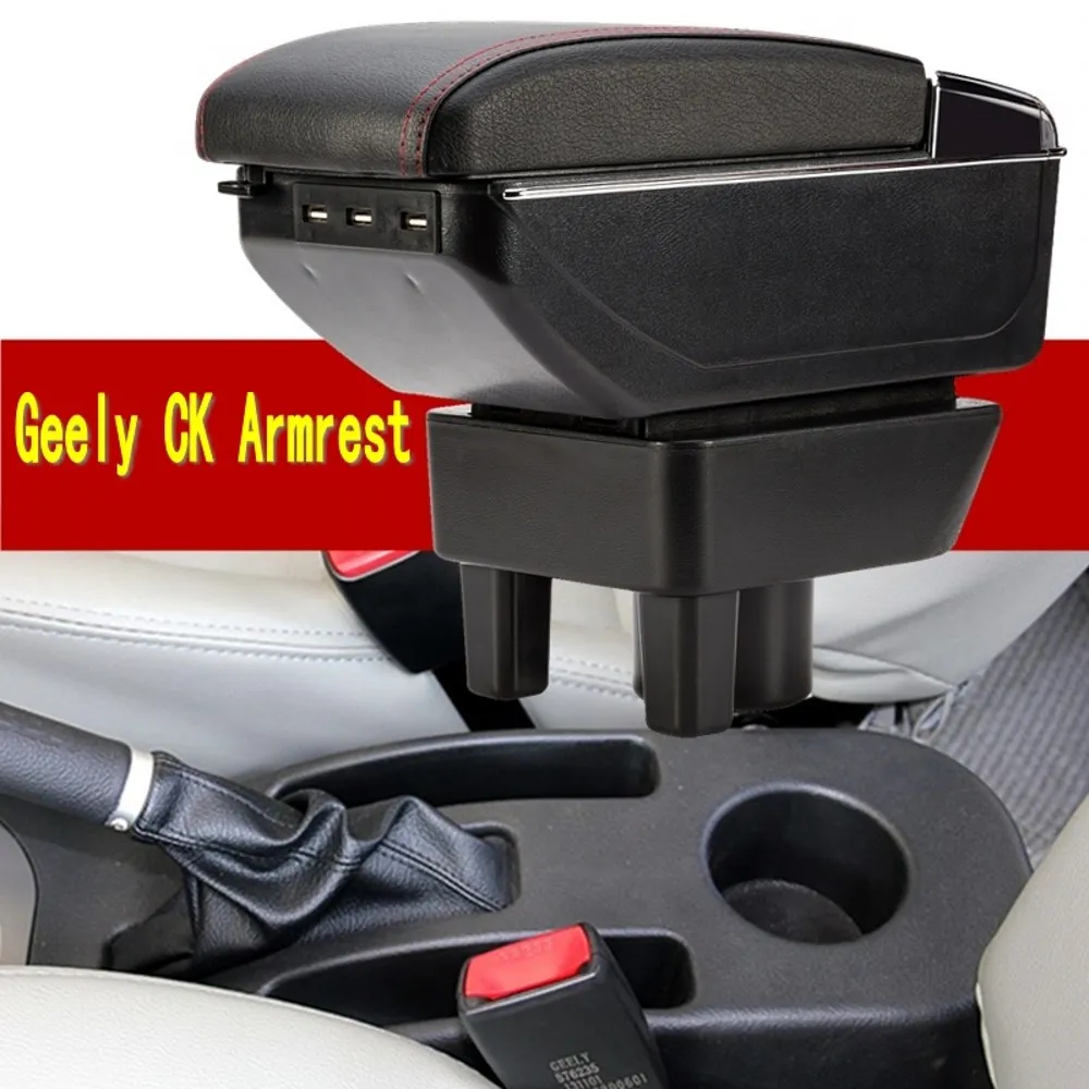 

For New Geely CK armrest box central Store content box with cup holder ashtray USB Geely CK armrests box