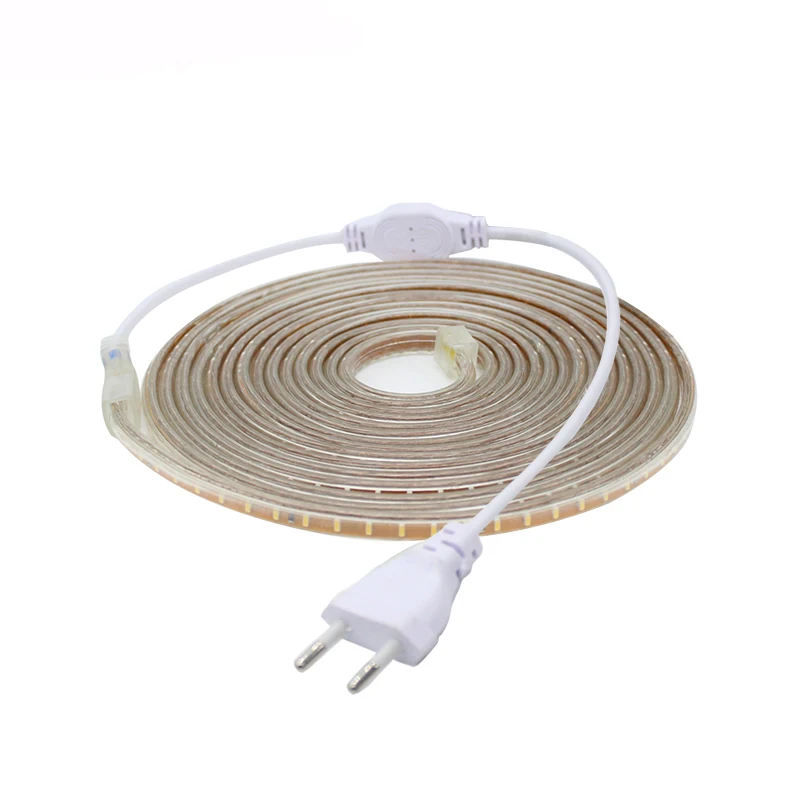 AC220V LED Strip Lights IP67 Waterproof EU Plug Flexible  LED Lighting Lamp Tape 108 LEDs/m 3014 SMD Outdoor LED Strip Light 50m