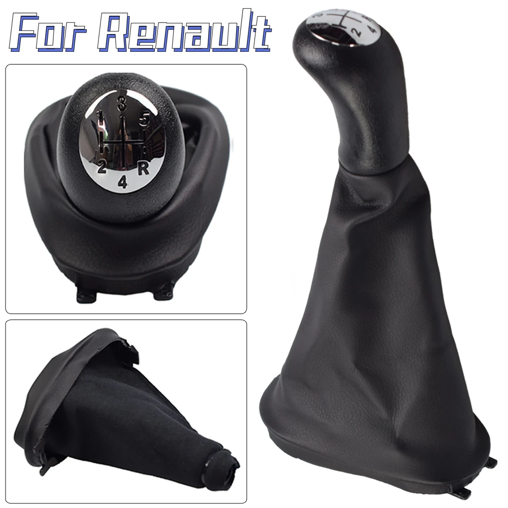 Manual 5 Speed Car Gear Shift Knob Lever with Boot Cover for Renault Clio 2 Clio 3 Megane 2 Scenic 2 Kangoo