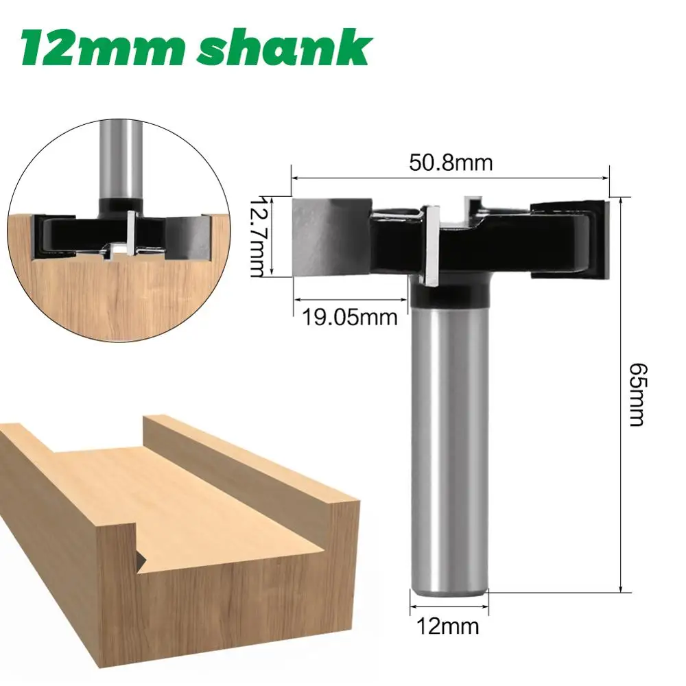 1Pc 1/2 "12Mm Vít 4 Cạnh T Loại Làm Khe Cắt Dụng Cụ Làm Rau Cau Router Bit Cho Gỗ Công Nghiệp cấp Xay Cắt Làm Khe