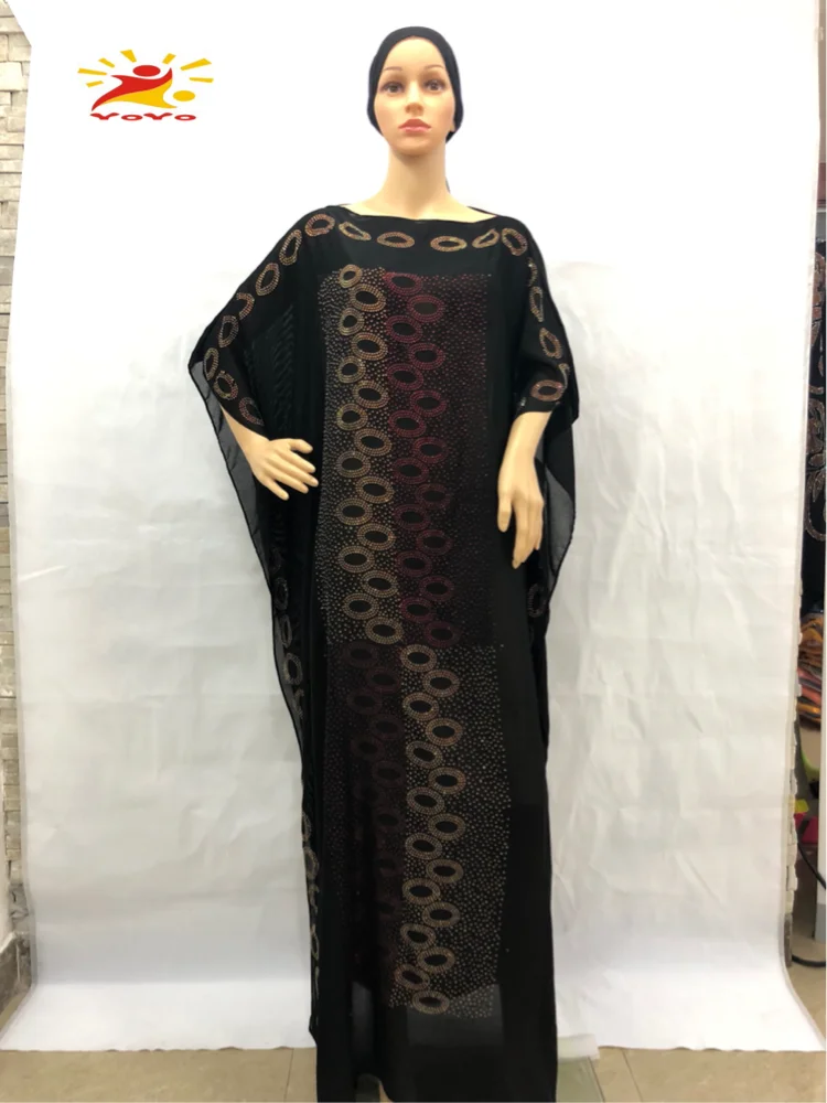 2021Dubai Middle New Caftan Islamic Dress Oversize Cotton Chiffon African Women Loose Size  Casual  Dashiki robeHB047