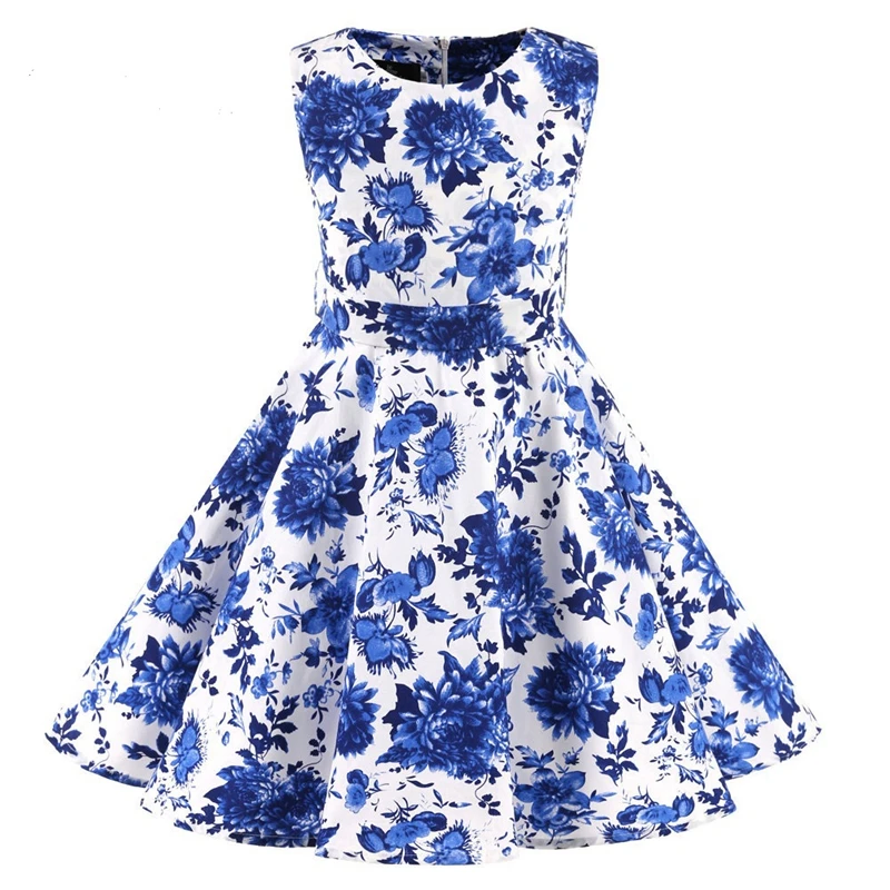 Schwarzes Kleid mit Punkten für Mädchen, A-Linien-Kleid, Urlaubskleidung, Kinderkleidung, Kleid. – Detail 3
