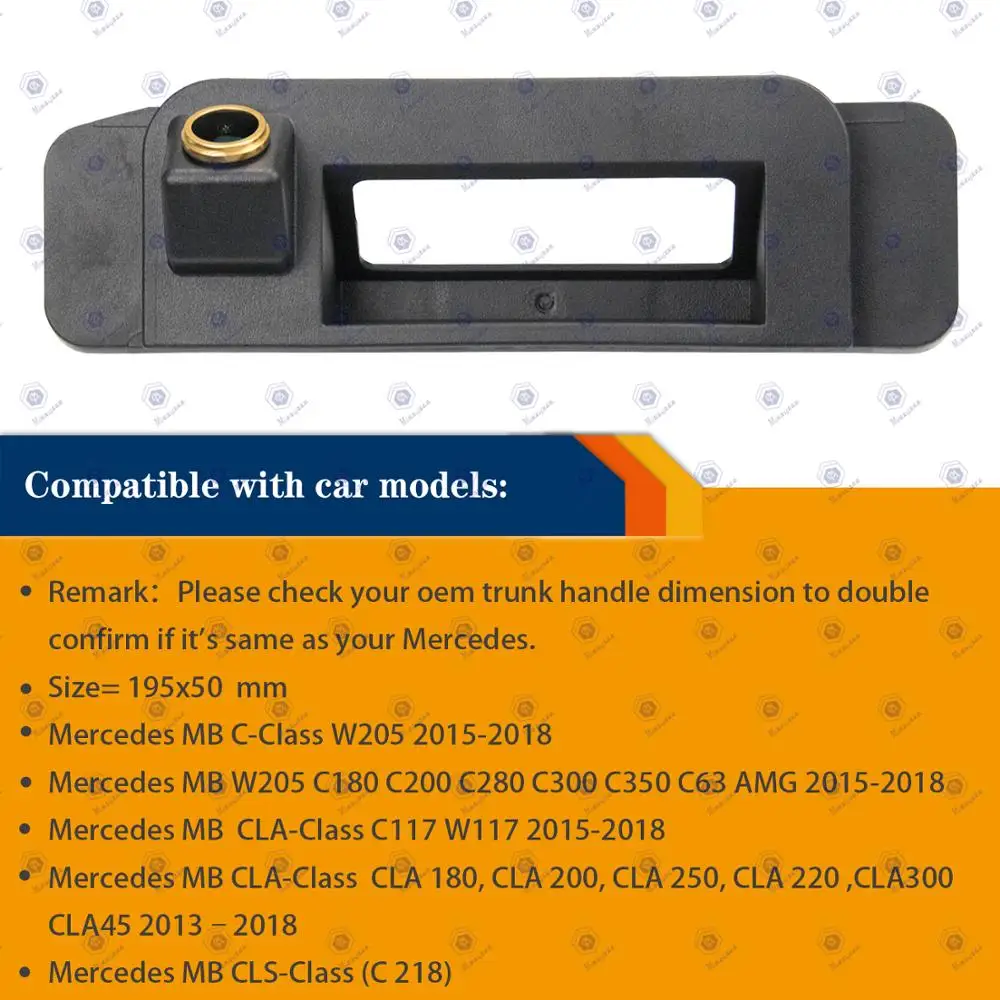 HD 1280x720p Rear View Camera for Mercedes Benz C Class W205 CLA C117 2015-2017 W NTG5.0 5.1,Reverse Backup Night Vision Camera