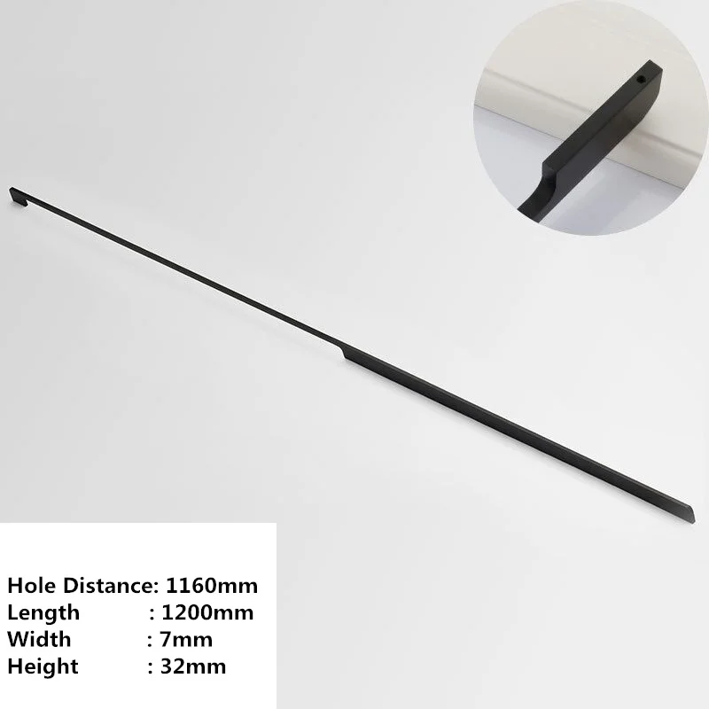 Handles Drawer Cabinet Furniture Kitchen Handles for Wardrobe Doors and Windows Black Golden 1000mm Super Long Hardware