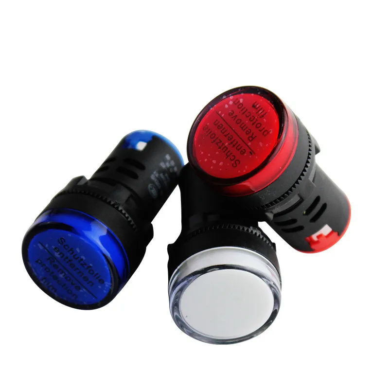 1pcs 12V 24V 220V 380V 22mm Panel Mount LED Power Indicator Pilot Signal Light Lamp