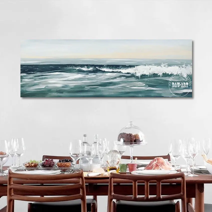 

100% Hand Painted Seascape Abstract Oil Paintings Wall Art Home Picture Large Contemporary Restaurant Decoration Unframed