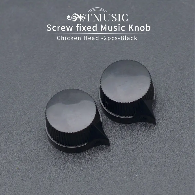 Schraube Gesperrt 6,4mm Checken Kopf Gitarre Effekte Pedal Pointer Gitarre AMP Knob Elektrische Gitarre Topf Potentiometer Knöpfe Schwarz