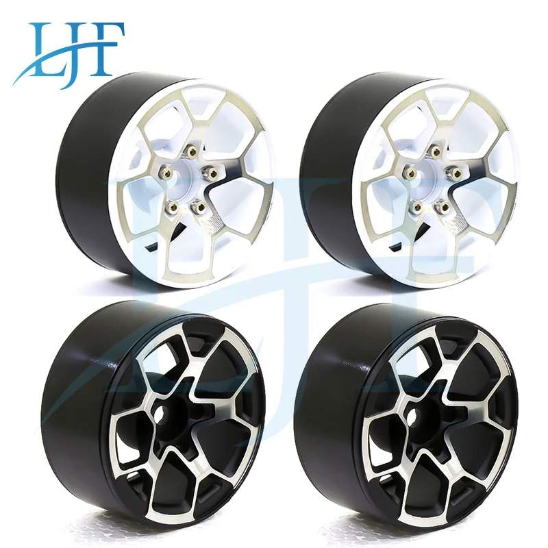 

LJF 4pcs/set 1.9 inch Alloy Metal Beadlock Wheel Rims for 1/10 RC Crawler Car Axial SCX10 TRX4 90046 D90 CC01 L116