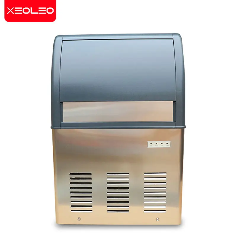 XEOLEO-máquina de hielo comercial R134a, máquina de hielo con capacidad de 54kg/24h, para tienda de té con leche/café/restaurante, almacenamiento de 26kg