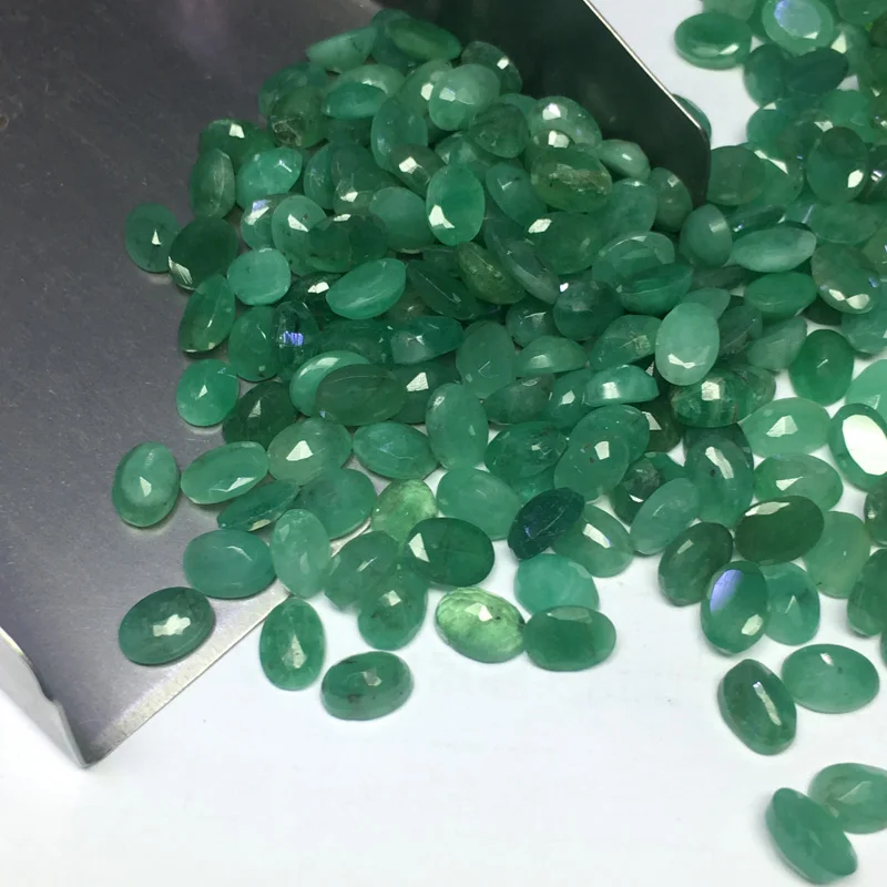 CSJ Real Natural Emerald Loose Gemstone 1PCS Beryl for Silver Gold Ring Diy Fine Jewelry Women Lady Party Gift