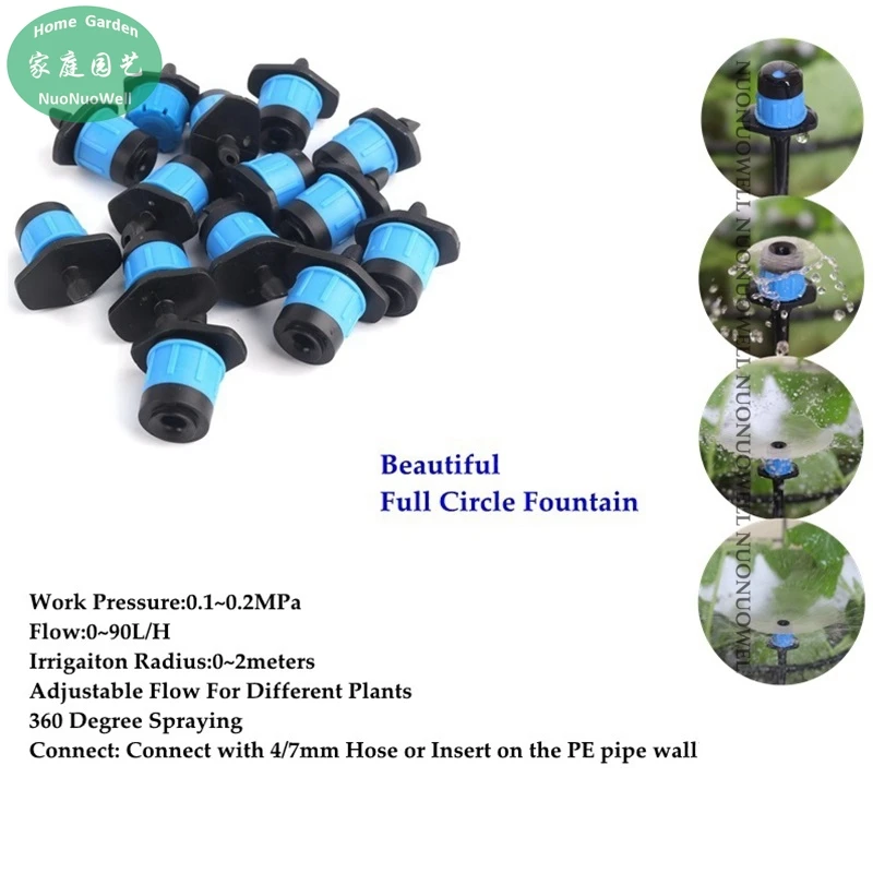 

500-10pcs 360° Stream Type Garden Sprinklers Irrigation Drip Emitters Pot Plants Micro Irrigation Drippers Gardening Nozzle