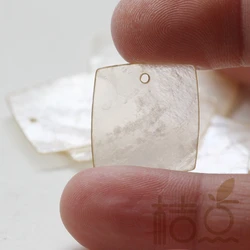 DIY Supply-Flat Top Drilled Enamelled White Shell Finding